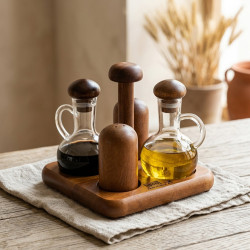 Oil Dispenser & Salt Shaker Set - 4 Pcs